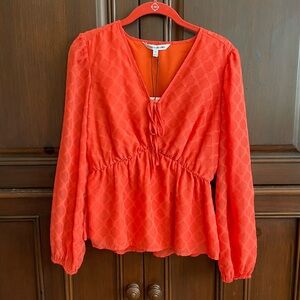 Elizabeth and James Coral Red Blouse, Size X Small, NWT